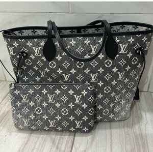 Louis Vuitton Denim Monogram Jacquard Neverfull MM Grey